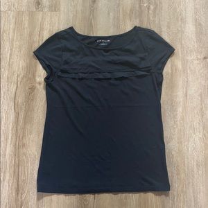Ann Taylor Classic Tee with detail. Navy blue.